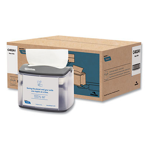 Cascades PRO Tandem Tabletop Napkin Dispenser, 6.1 x 8.16 x 6.3, Gray, 4/Carton (C402)