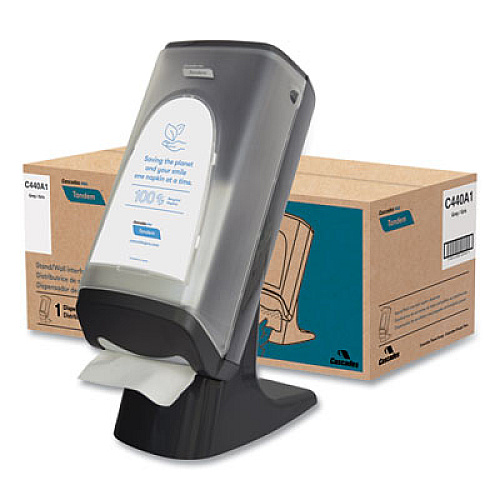 Cascades PRO Tandem Stand/Wall Napkin Dispenser, 9.06 x 12.4 x 20.28, Gray (C440)
