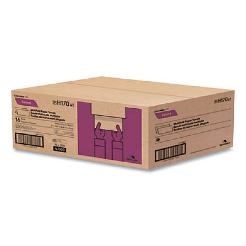 Cascades PRO Select Folded Paper Towels, Multifold, 1-Ply, 9.13 x 9.5, White, 250/Pack, 16 Packs/Carton (H170)