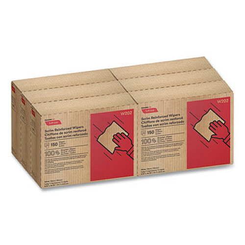 Cascades PRO Tuff-Job Scrim Reinforced Wipers, 4-Ply, 9.75 x 16.75, White, 150/Box, 6 Box/Carton (W202)