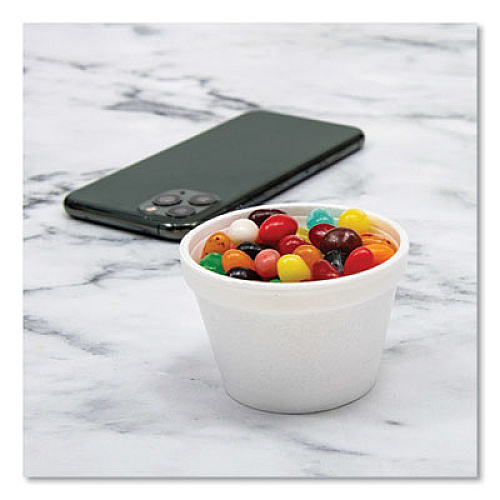 Dart Bowl Containers, 4 oz, White, Foam, 1,000/Carton (4J6)