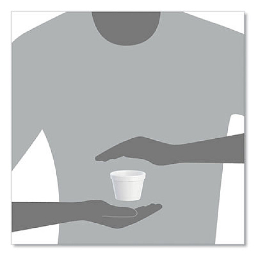 Dart Bowl Containers, 4 oz, White, Foam, 1,000/Carton (4J6)