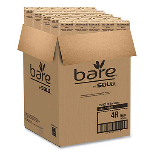 SOLO Cone Water Cups, Chipboard Box Inner Packaging, ProPlanet Seal, 4 oz, Paper, White, 200/Bag, 25 Bags/Carton (4R2050)