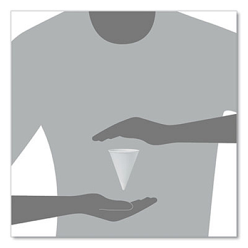 SOLO Cone Water Cups, Chipboard Box Inner Packaging, ProPlanet Seal, 4 oz, Paper, White, 200/Bag, 25 Bags/Carton (4R2050)