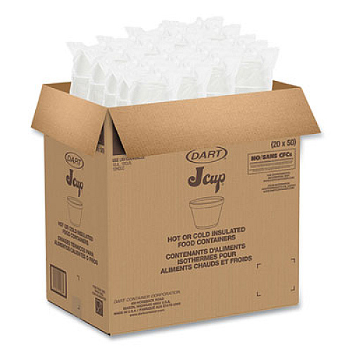 Dart Foam Containers, 6 oz, White, 50/Bag, 20 Bags/Carton (6SJ12)