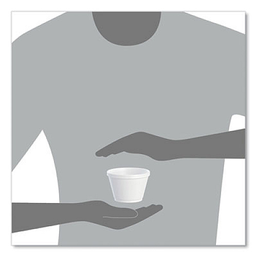 Dart Foam Containers, 6 oz, White, 50/Bag, 20 Bags/Carton (6SJ12)