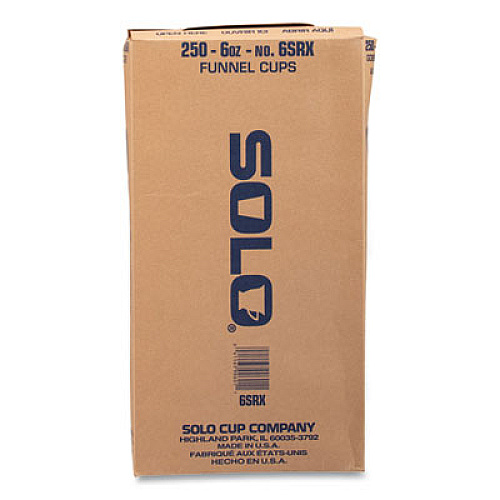SOLO Bare Eco-Forward Treated Paper Funnel Cups, ProPlanet Seal, 6 oz, White, 250/Bag, 10/Carton (6SRX)