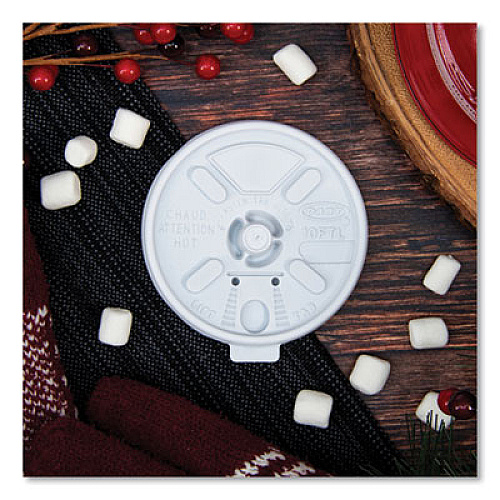 Dart Lift n' Lock Plastic Hot Cup Lids, Fits 10 oz Hot Cups, White, 1,000/Carton (10FTL)
