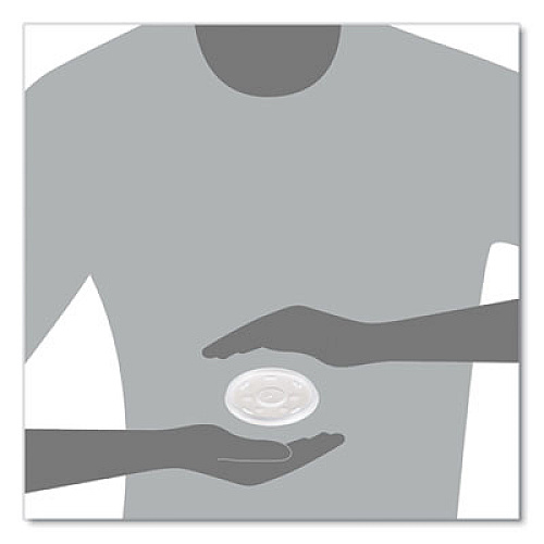 Dart Plastic Lids for Foam Cups/Bowls/Containers, Flat with Straw Slot, Fits 6 oz to 14 oz, Translucent, 100/Pack, 10 Packs/Carton (12SL)