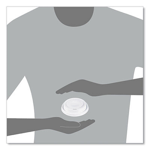 SOLO Cappuccino Dome Sipper Lids, Fits 12 oz to 24 oz Hot Cups, Plastic, White, 1,000/Carton (16EL)