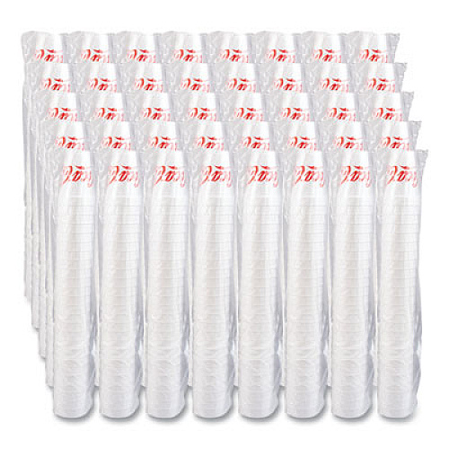 Dart Coca-Cola Foam Cups, 16 oz, White/Red, 25/Bag, 40 Bags/Carton (16J16C)