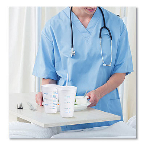 Dart Graduated Foam Medical Cups, 16 oz, White, 25/Pack, 40 Packs/Carton (16J16GRAD)