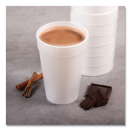 Dart Foam Drink Cups, 16 oz, White, 20/Bag, 25 Bags/Carton (16J165)
