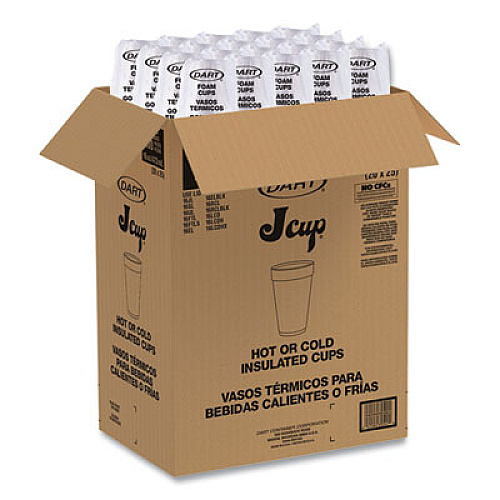 Dart Foam Drink Cups, 16 oz, White, 20/Bag, 25 Bags/Carton (16J165)