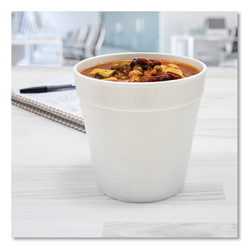 Dart Foam Containers, Squat, 16 oz, White, 25/Bag, 20 Bags/Carton (16MJ20)