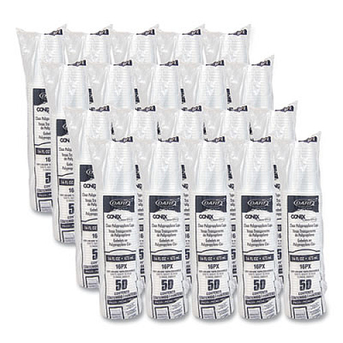 Dart Conex ClearPro Plastic Cold Cups, 16 oz, Clear, 50/Pack, 20 Packs/Carton (16PX)