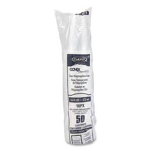 Dart Conex ClearPro Plastic Cold Cups, 16 oz, Clear, 50/Pack, 20 Packs/Carton (16PX)