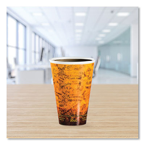 Dart Fusion Escape Foam Hot/Cold Cups, 16 oz, Brown/Black, 1,000/Carton (16U16ESC)