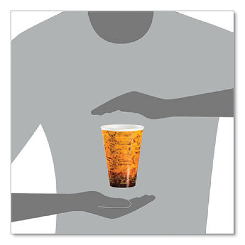 Dart Fusion Escape Foam Hot/Cold Cups, 16 oz, Brown/Black, 1,000/Carton (16U16ESC)