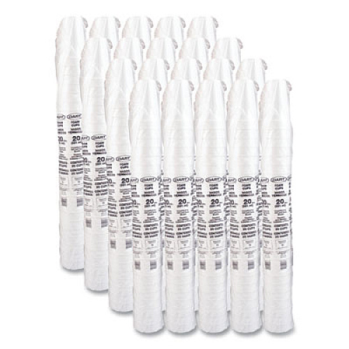 Dart Foam Drink Cups, 20 oz, White, 500/Carton (20J16)