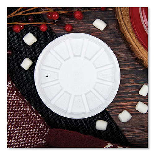 Dart Vented Foam Lids, Fits 6 oz to 32 oz Hot Cups, White, 50/Pack, 10 Packs/Carton (20RL)