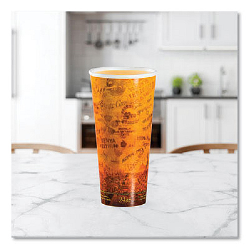 Dart Fusion Escape Foam Hot/Cold Cups, 24 oz, Brown/Black, 500/Carton (24U16ESC)