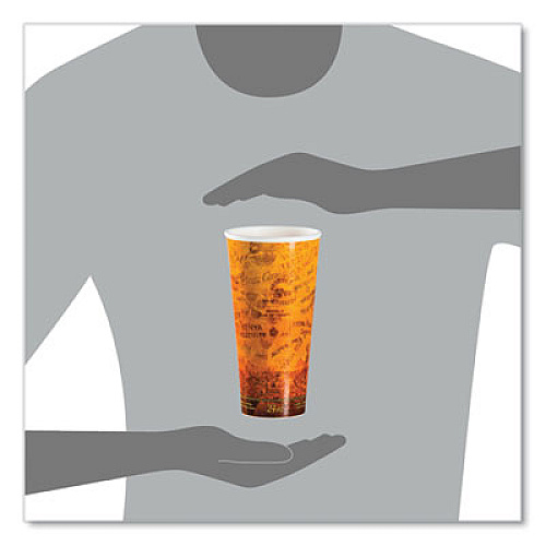Dart Fusion Escape Foam Hot/Cold Cups, 24 oz, Brown/Black, 500/Carton (24U16ESC)