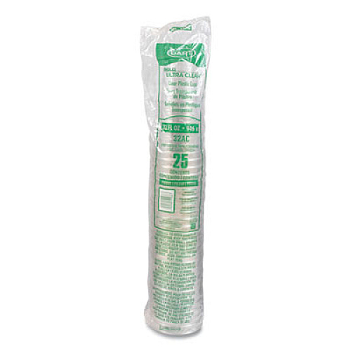 Dart Ultra Clear Pedestal PET Cups, 32 oz, Plastic, Clear, 25/Bag, 20 Bags/Carton (32AC)