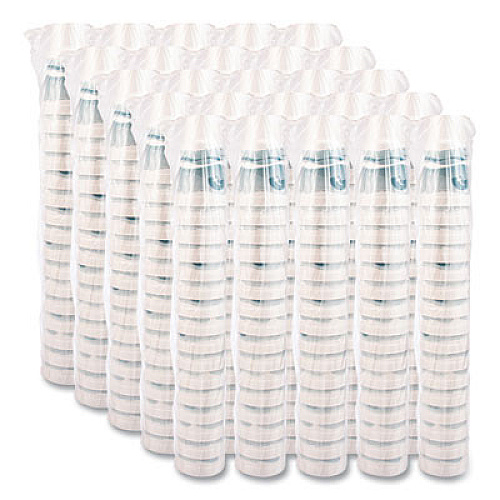 Dart Horizon Hot/Cold Foam Drinking Cups, 32 oz, White/Teal, 16/Bag, 25 Bags/Carton (32AJ20H)