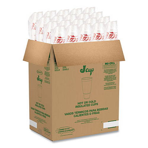 Dart Coca-Cola Foam Cups, 44 oz, White/Red, 20/Bag, 15 Bags/Carton (44AJ32C)