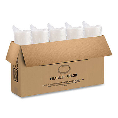 Dart Plastic Lids for Foam Containers, Flat, Vented, Fits 24 oz to 32 oz, Translucent, 100/Pack, 5 Packs/Carton (48JL)
