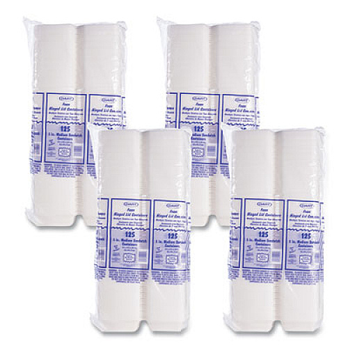 Dart Foam Hinged Lid Containers, 5.38 x 5.5 x 2.88, White, 500/Carton (50HT1)