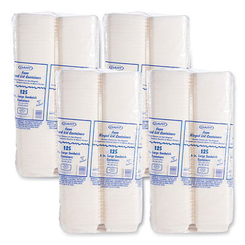 Dart Foam Hinged Lid Containers, 6 x 5.78 x 3, White, 500/Carton (60HT1)