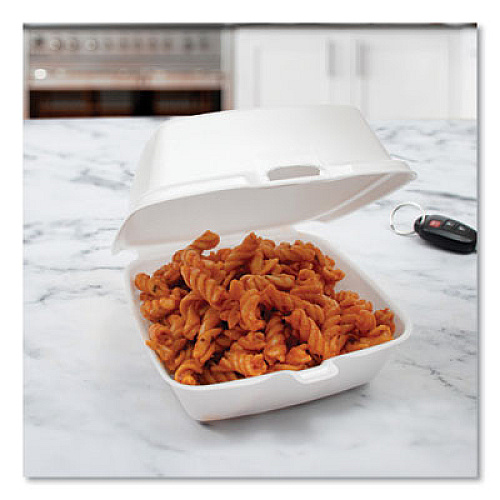 Dart Foam Hinged Lid Containers, 6 x 5.78 x 3, White, 500/Carton (60HT1)