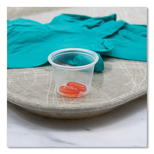 Dart Conex Complements Portion/Medicine Cups, 1 oz, Plastic, Clear, 125/Bag, 20 Bags/Carton (100PC)