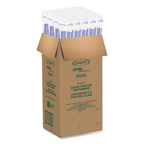 Dart Conex Complements Portion/Medicine Cups, 1 oz, Plastic, Clear, 125/Bag, 20 Bags/Carton (100PC)
