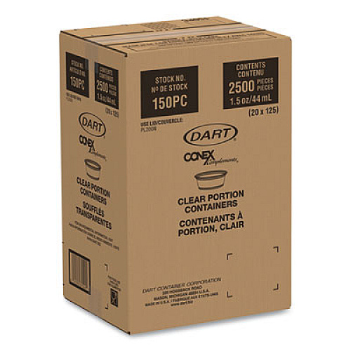 Dart Conex Complements Portion/Medicine Cups, 1.5 oz, Plastic, Translucent, 125/Bag, 20 Bags/Carton (150PC)
