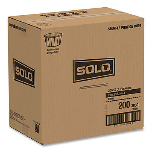 SOLO Paper Portion Cups, ProPlanet Seal, 2 oz, White, 250/Bag, 20 Bags/Carton (200)
