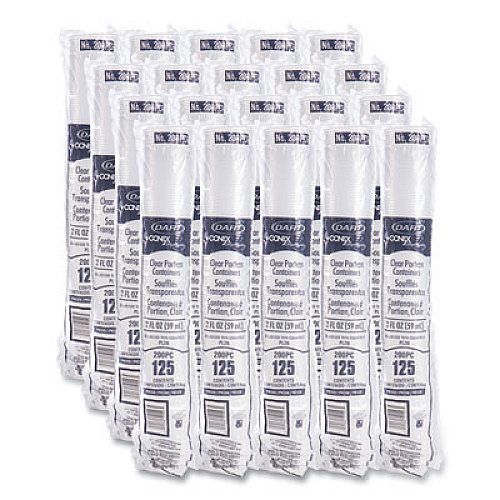 Dart Conex Complements Portion/Medicine Cups, 2 oz, Plastic, Clear, 125/Bag, 20 Bags/Carton (200PC)