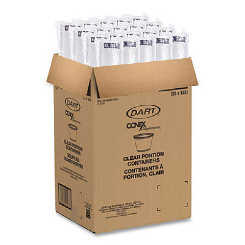 Dart Conex Complements Portion/Medicine Cups, 2 oz, Plastic, Clear, 125/Bag, 20 Bags/Carton (200PC)