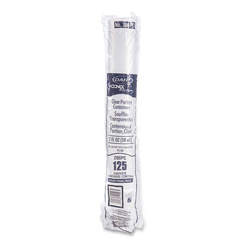 Dart Conex Complements Portion/Medicine Cups, 2 oz, Plastic, Clear, 125/Bag, 20 Bags/Carton (200PC)