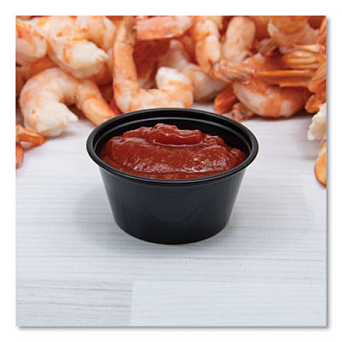 Dart Conex Complements Portion/Medicine Cups, 2 oz, Plastic, Black, 125/Bag, 20 Bags/Carton (200PCBLK)
