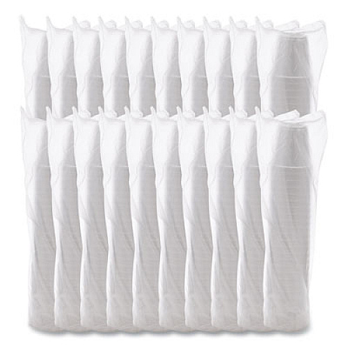 Dart Foam Containers, Squat, 16 oz, White, 25/Bag, 20 Bags/Carton (16MJ20)