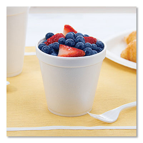 Dart Foam Containers, Squat, 16 oz, White, 25/Bag, 20 Bags/Carton (16MJ20)