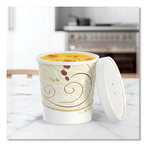SOLO Flexstyle Double Poly Food Combo Packs, 16 oz, Symphony, Paper, 25 Combos/Sleeve, 10 Sleeves/Carton (KHB16ASYM)