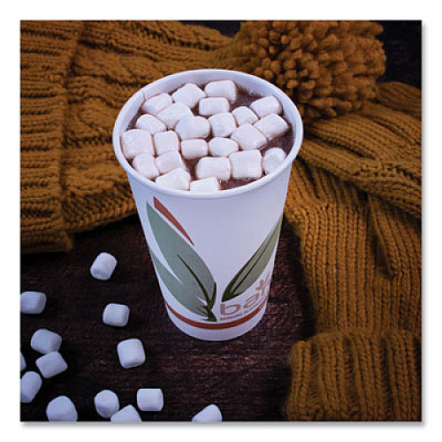 SOLO Bare Eco-Forward Recycled Content PCF Paper Hot Cups, ProPlanet Seal, 16 oz, Green/White/Beige, 1,000/Carton (316RC)