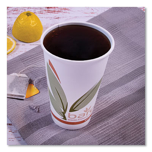 SOLO Bare Eco-Forward Recycled Content PCF Paper Hot Cups, ProPlanet Seal, 16 oz, Green/White/Beige, 1,000/Carton (316RC)