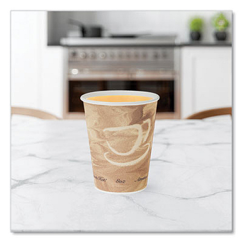 SOLO Mistique Polycoated Hot Paper Cups, 8 oz, Brown, 50/Sleeve, 20 Sleeves/Carton (378MS)