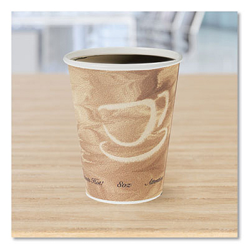 SOLO Mistique Polycoated Hot Paper Cups, 8 oz, Brown, 50/Sleeve, 20 Sleeves/Carton (378MS)