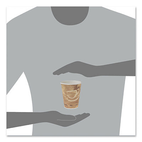 SOLO Mistique Polycoated Hot Paper Cups, 8 oz, Brown, 50/Sleeve, 20 Sleeves/Carton (378MS)